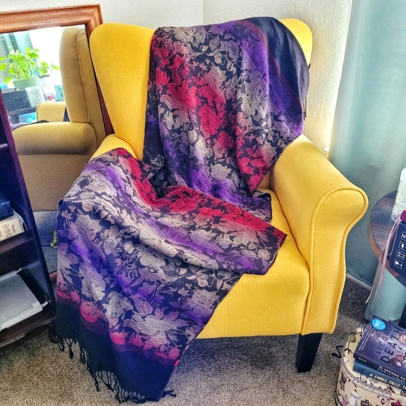 Colorful European Boho Witchy Whimsigoth Fairycore Fall Floral Ombre Sca… - Picture 6 of 6